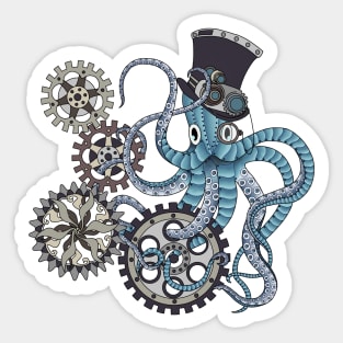 Mr. Steampunk octopus Sticker